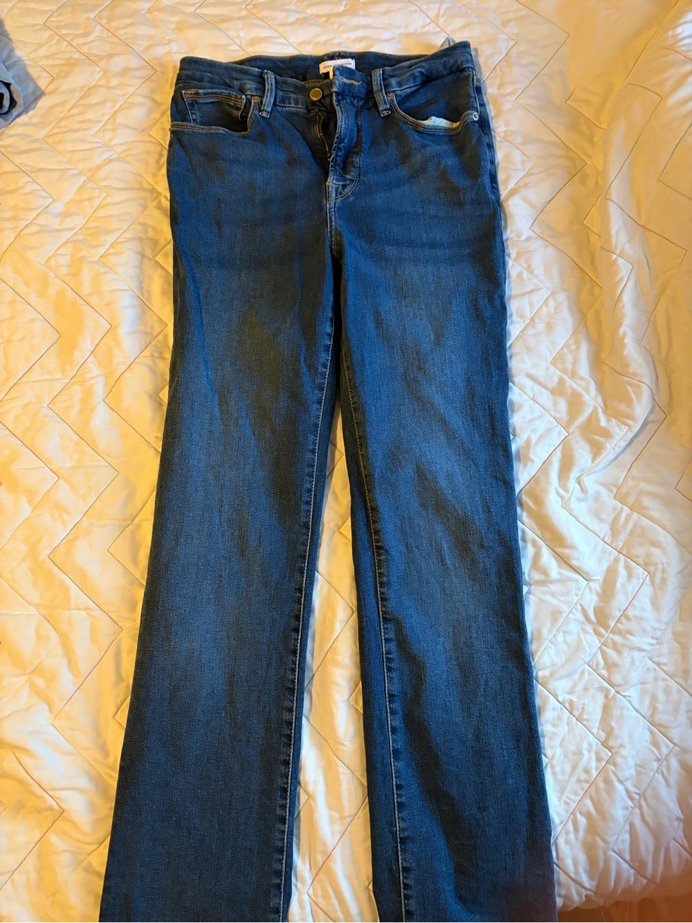 Good American Dark Blue Flare Jeans
